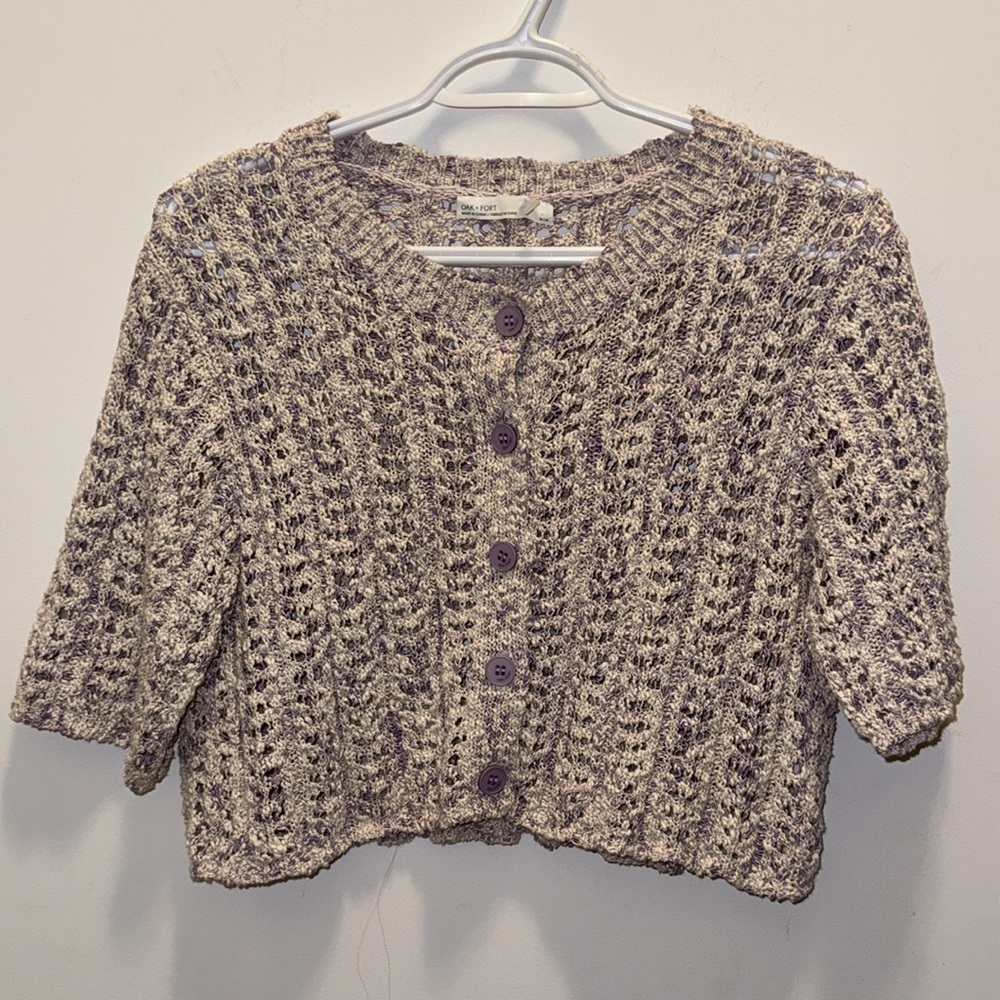 211.Oak & Fort | Knit Cropped Button Up